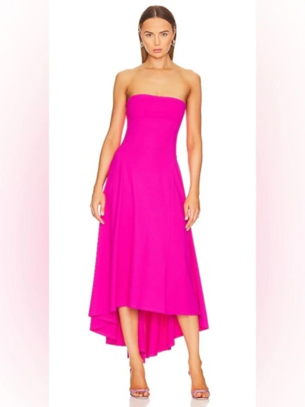 Susana Monaco Pink Strapless high-lo dress